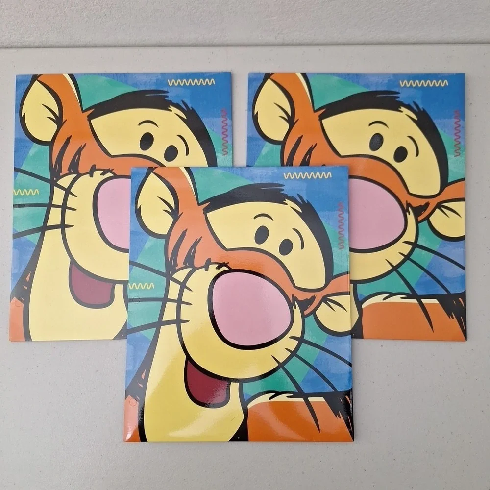 Disney Pen-Tab Winnie the Pooh Tigger Pooh School Two Pocket Folders, 3 Set, NEW